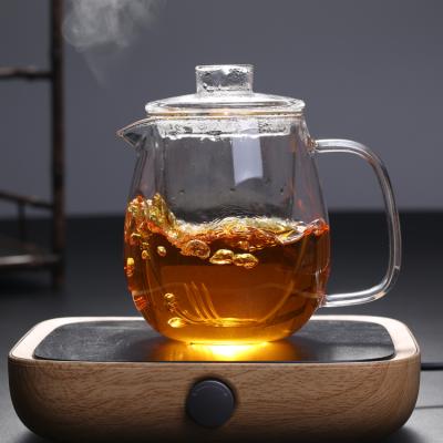 China Custom Sustainable Borosilicate 600ml Heat Resistant Antique Glass Teapot For Boiling Water for sale