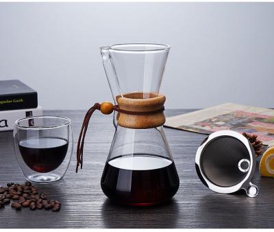 China Traditional Sustainable Household Pour Over Glass Teapot Coffee Kettle for sale