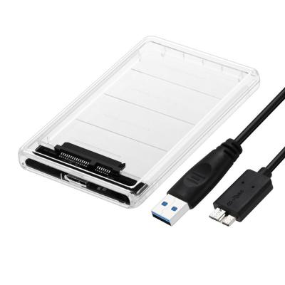 China Factory price plastic hdd enclosure usb 3.0 2.5 inch hard drive disk case box enclosure outer casing for 7mm-9.5mm SATA HDD SSD for sale