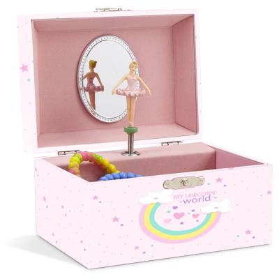 China Jewelry Package Jewelry Box With Ballerina Crank Music High Quality Paper Wrapped Jewelry Box With Ballerina for sale