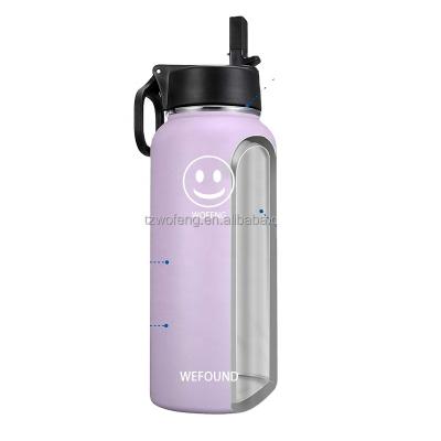 China Sustainable 32oz Vacuum Insulated Stainless Steel Water Bottle With Straw And Spout Lids, Double Wall Sweatproof BPA Free To Store Beverages C for sale