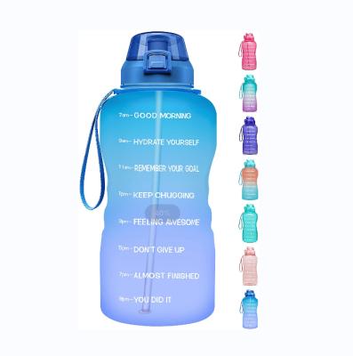 China Viable Free Sample 1L 2.2L 3.8L Bpa Free Biodegradable Workout Reusable Frost Water Bottle Plastic For Kids for sale