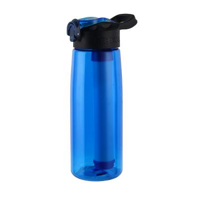 China Motivational lock viable tritan water bottle button delivery water filter bottle plastic water bottle for sale