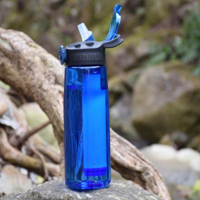 China Sustainable Portable Tritan Sports Leak Proof Plastic Carbon Material Filter Water Bottle for sale