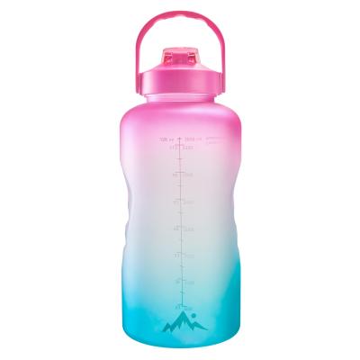 China 2021 New Viable Newcomer Large 1 Gallon 128oz Leakproof Tritan BPA Free Motivational Water Bottle with Time Marker and Straw, for sale