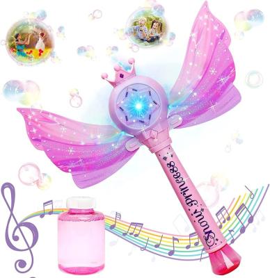 China Plastic Bubble Wands Blower Light Up Thrilling LED And Sound Effect Outdoor Party Bubble Machine For Kids Summer Toys for sale