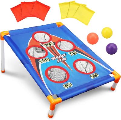 China Kids Outdoor Toys Cornhole Outdoor Games Bean Bag Toss Game for Kids 6 Bean Bag Toss and 3 Corn Hole Balls 70*44*84CM for sale