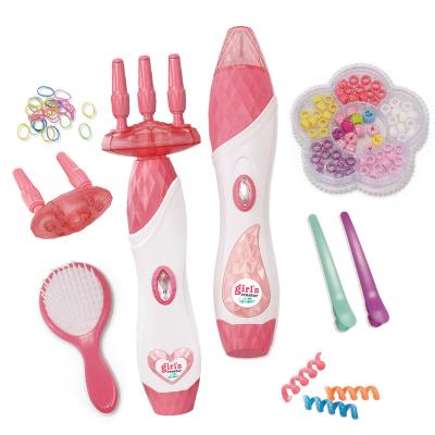 China Mini Kids Electric Hair Braider Toy Set for Girls Beauty Salon Automatic Twist Braiding Machine Hairstyle Beader Tool for sale