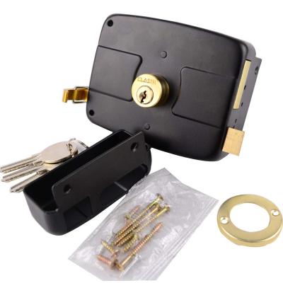 China Night Latch Deadbolt Rim Lock With Brass Cylinder For Door 120mm R-001 for sale