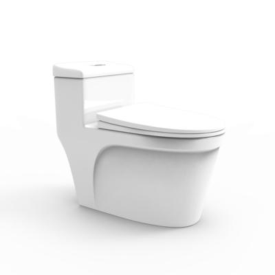 China Sustainable One Piece Double-Flow Bathroom Cyclone Flushing WC Rimless Commode Toilet for sale