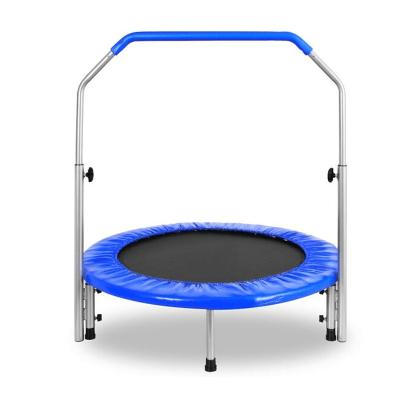 China Enterprise 3.8' Fitness Sports Foldable Round Trampoline With Handlebar for sale