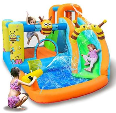 China PVC Outdoor Game Toys Inflatable Bouncers With Water Slides For Toddlers for sale