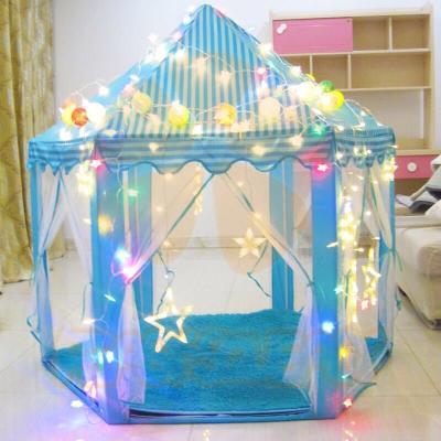 China Toy Children Castillo Princess Girls Large House Soft Indoor Kids Castle Play Toy Tent with LED Lights for sale