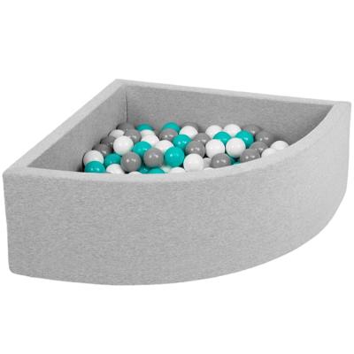 China Baby Gray White Turquoise 90X30cm 200 Balls Lightweight Plastic/Foam/Foam Ball Pit With Cloth 90X30cm for sale