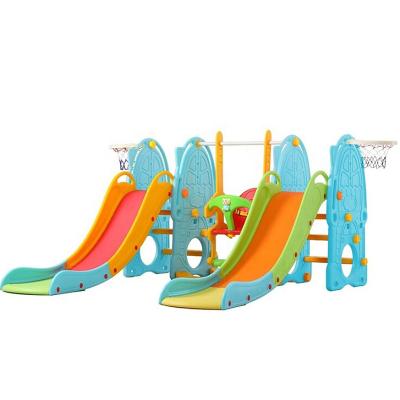 China New Style Multifunctional Cheap Indoor Baby Playground Plastic Slide Toys HDPE Climbing And Swing Set For Toddler for sale