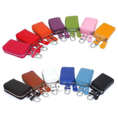 China Fast Shipping High Quality Universal Leather Storage /Fashion/Colored Car Key Bag Zipper Case Bag Wholesale for sale