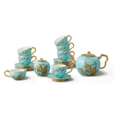 China Viable Hot Selling Ceramic Coffee Mug Set Western Blue 17 Main Lake Coffee Set Gift for sale