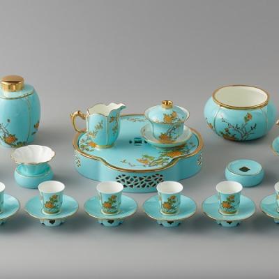 China Summit G20 State Banquet Auratic Luxury Premium Premium Porcelain Tea Set 33 Pcs for sale