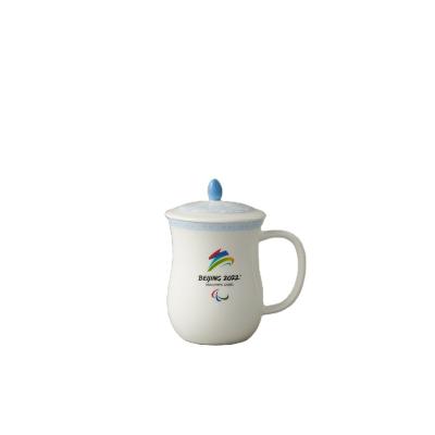 China OEM/ODM ceramic viable auratic custom ceramic tea cup beverage cup sublimation mug handle teap mug with handle for sale