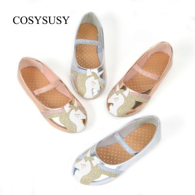 China 2021 unicorn round cute glitter beef-tendon cute RTS ballet children's shoes girls shoes princess children's shoes for sale