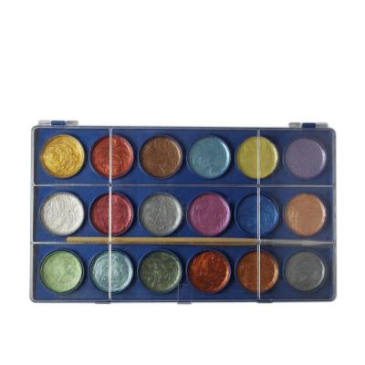 China Non-Toxic OEM Manufacturing 18 Colors Glitter Solid Water Color Paint Set for sale