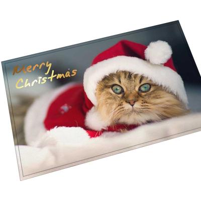 China Factory New Product Washable Custom Printing Christmas Decoration Cheap Rubber Rectangle Mat for sale