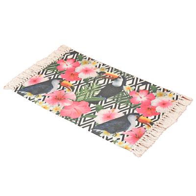 China Latest Washable Factory Cheap Custom Print Leaves Fancy Multi Scene Use Non Slip Mat for sale