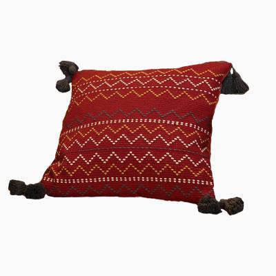 China Christmas Wearable Cotton Woven Plaids Pillow Cover Sofa Bedroom Car Living Room Cushion Decorative Pillowcases for sale