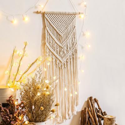 China The Latest Eco-Friendly Factory Custom Home Decor Manual Knitting Geometric Macrame Wall Hanging Tapestry for sale