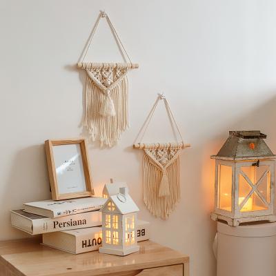 China Wholesale Eco-friendly Fashionable Nordic Luxury Boho Cotton Macrame Wall Hanging Hand Knitting Tapestry for sale