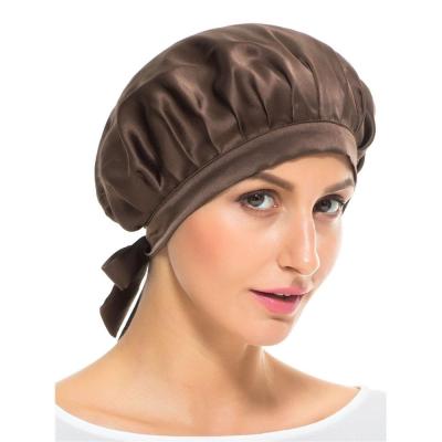 China Anti-Puffiness Factory Wholesale Fashion Cowl Mulbery Sleep Cap 100% Silk Hair For Sleeping for sale