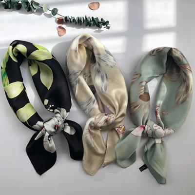 China Custom Printed Square Scarf Anti-puff Cosum Porcelain Fashion Scarves silk satin satin scarf for sale