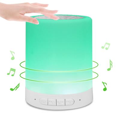 China Modern Portable LED Night Light RGB+WW Color Changing Dimmable Music Player Desk Table Kids Room Bedside Night Light Touch Lamp for sale