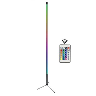 China Mid Century Smart WIFI Decoration Corner Floor Lamp RGBW Color Change with APP and Remote Control Dimmable for Living Room for sale