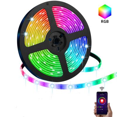 China Stair Drop Shipping 5M LED Strip Light For Bedroom TV APP Control Dimmable Flexible Lamp RGB SMD5050 Smart Led Strip Light Waterproof for sale