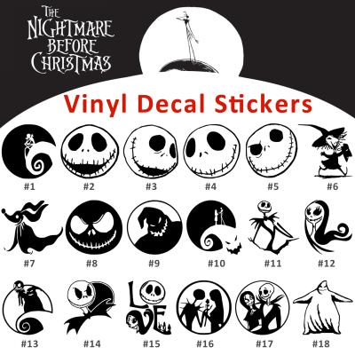 China Color Permanence Christmas Eve Horror Vinyl Decal Car Window Jack Sally's Love Nest for sale