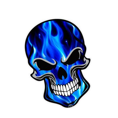 China Flags sishanglai skull with electric blue flame and gothic reflectiveCan be Customized Vinyl Car Stickers for sale