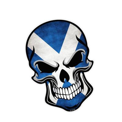 China Color Permanence Sishanglai Gothic Skull With Reflective Decals Scottish Vinyl Car Motorcycle Decals for sale