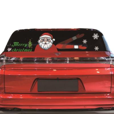 China Color Permanence Christmas Cartoon Die Cut Vinyl Car Sticker Promotional Rear Window Decals for sale