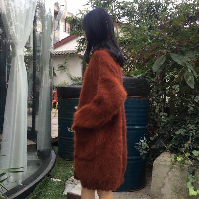 China Mink Cashmere Sweater Turtleneck Collar Longer Women Dress Fashion Strapless Knitted Skirt Fuzzy Mink Cashmere Sweater for sale