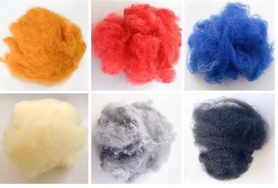 China Recycled PSF Polyester Yarn Raw Material 76mm Good Crimp Shaping for sale