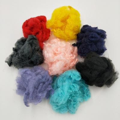 China Felt Fabric Raw Materials 65mm Dope Dyed Polyester Polyester Staple Fibre PSF for sale