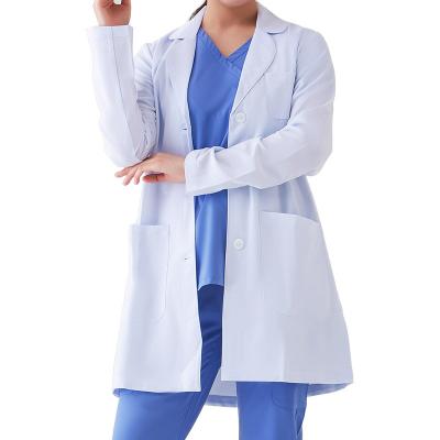 China Custom 2022 Hospital Long Sleeve Style Doctor Coat Uniform White Lab for sale