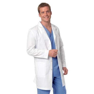 China Hospital Custom Design Scrubs Medical Staff Uniforms Lab Coat White Polyester Cotton Long Sleeve For Hospital Lab Lab Coated Woven for sale