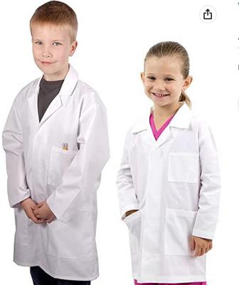 China Good Quality Factory Price Hospital Long Sleeve Style Child Doctor White Lab Coat For Children for sale