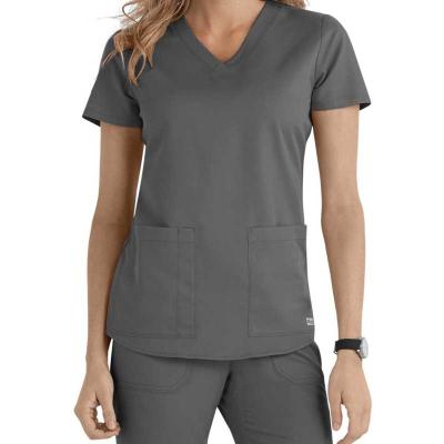 China Hospital Women Medico Scrubs Uniforms Short Sleeve Medical Nurse Top Scrubs for sale