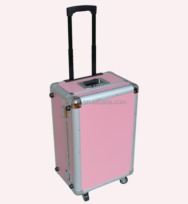 China High Quality Aluminum Trolley Suitcase Pink Luggage for sale