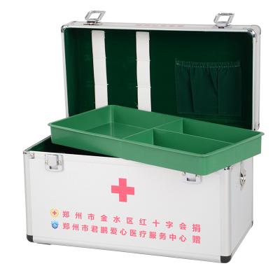 China Medical First Aid Custom Aluminum Vending Box Silver Aluminum Medical First Aid Case With Tray for sale