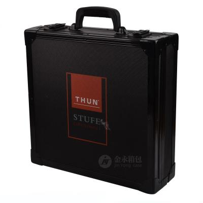 China Storage All Black Laminate Aluminum Case with Laptop Pocket Attache Case for Airguns and Pistols for sale