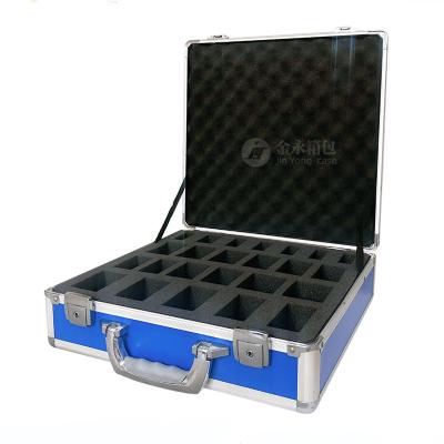 China Custom Aluminum Storage Laminate Blue Aluminum Case Carrying Case for Test Equipment with EGG FOAM for sale